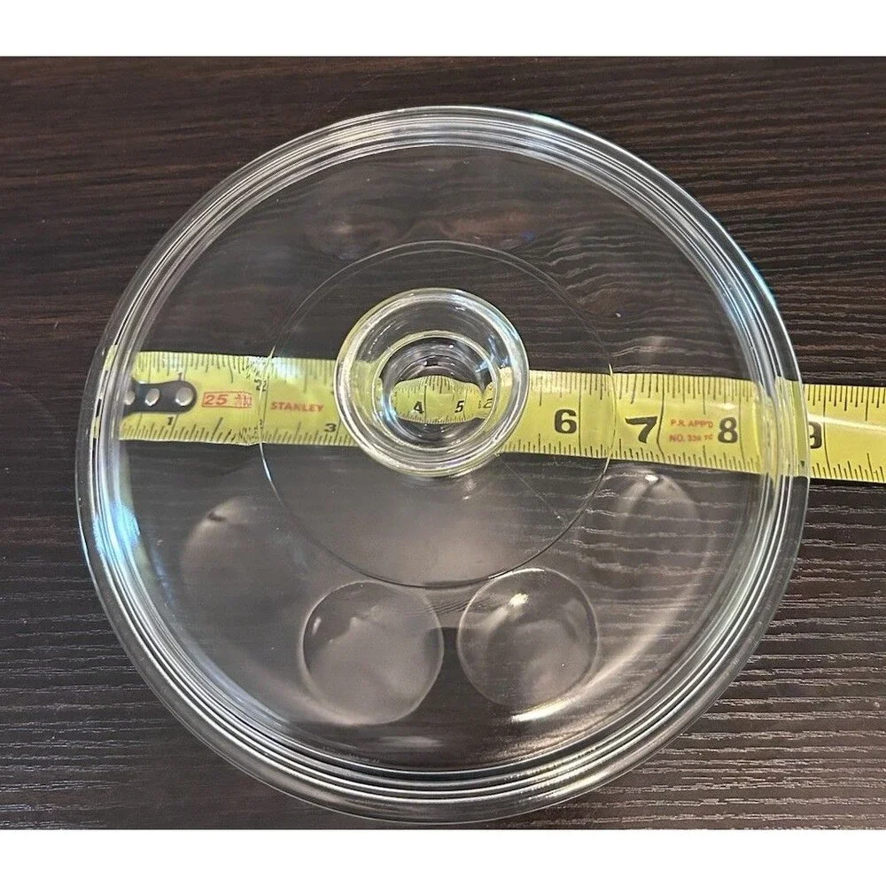 Vtg Clear Corning Ware Merry Mushroom 8.5” Dimpled Pyrex Glass Replacement Lid